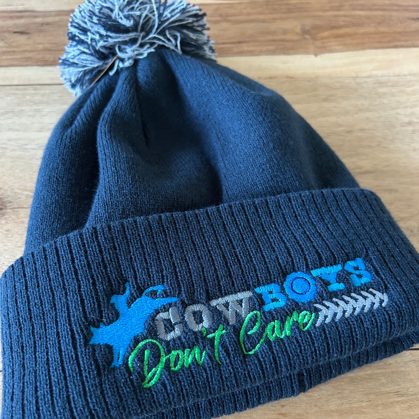 Navy Blue Pom-Pom Bobble Hat