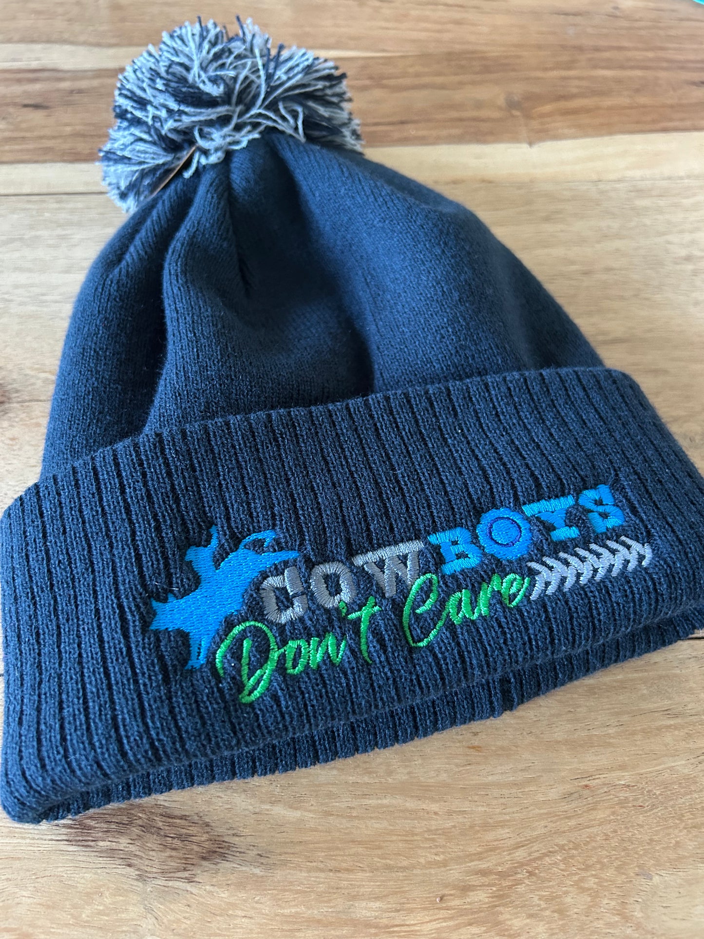 Navy Blue Pom-Pom Bobble Hat