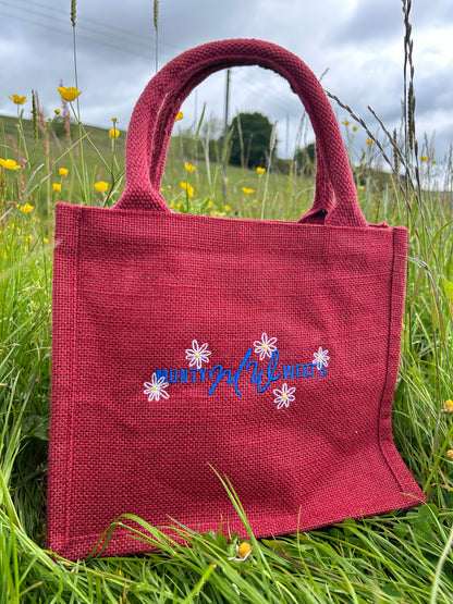 Daisy Mini Jute Tote Bag