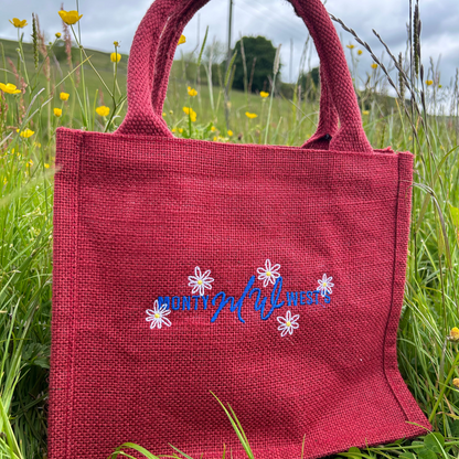 Daisy Mini Jute Tote Bag