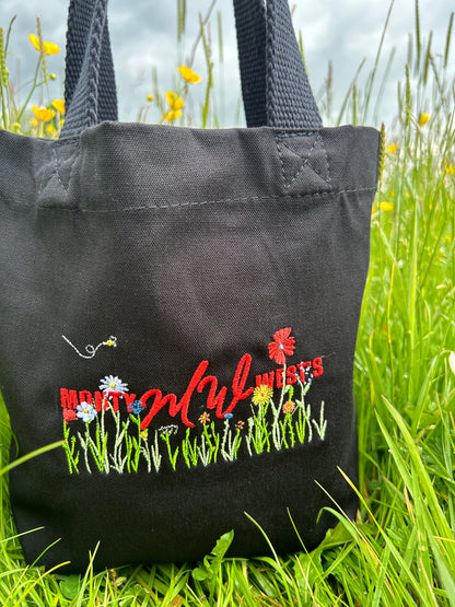 Wildflowers Mini Canvas Tote Bag